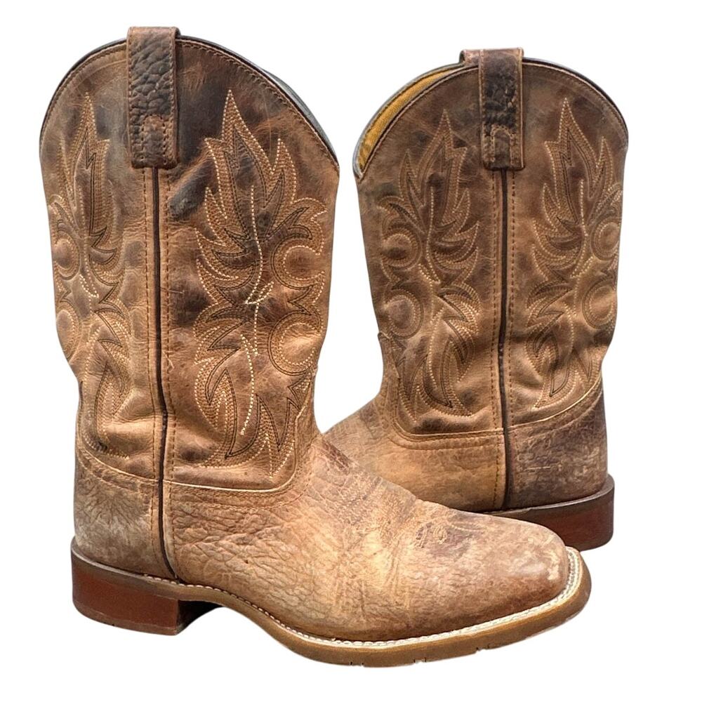 Laredo Durant Boot 9 EW Leather Brown Western Cowboy Rodeo Farm Ranch Square Toe